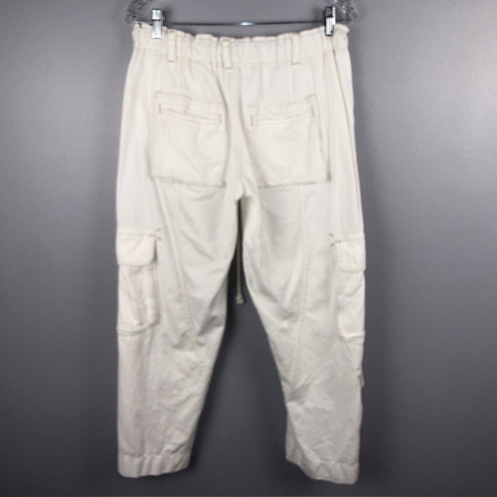 Free People Tahiti Cargo Pants Women’s S Ivory Ankle Length Boho Utility-Style - Picture 6 of 13